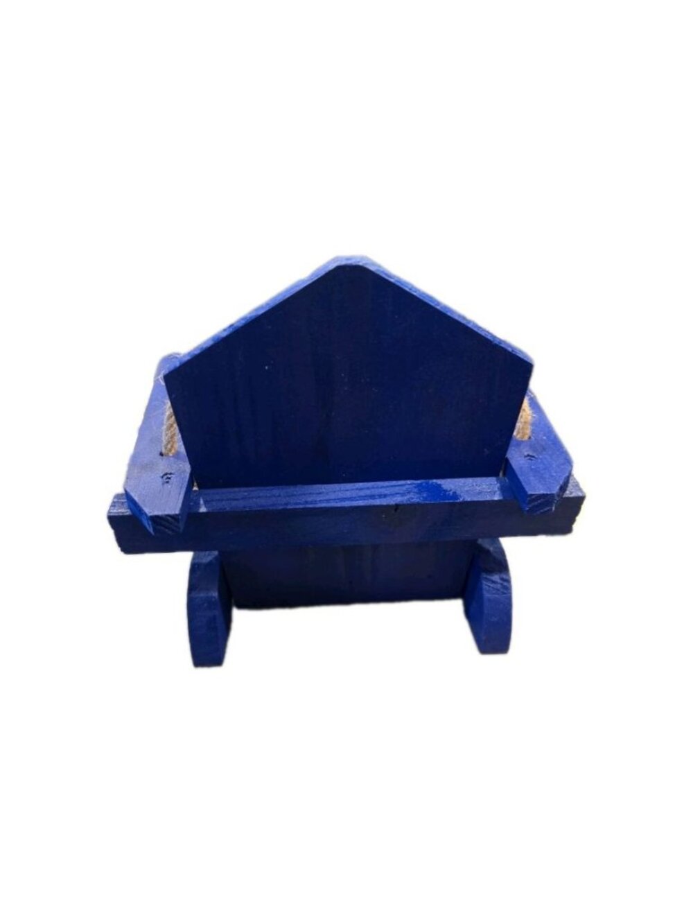New Outdoor Blue Wood Coastal Cottage Adirondack Beach Hanging Chair Bird Feeder - Picture 2 of 3